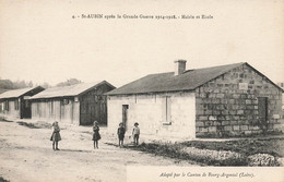 St Aubin ( Aisne ) * école Et Mairie Du Village * Enfants Villageois - Altri & Non Classificati