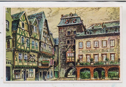 5460 LINZ, Burgplatz Mit Rheintor, Künstler - Karte - Linz A. Rhein