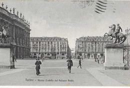 TORINO PIAZZA CASTELLO E PALAZZO REALE 1921 ANIMATA - Palazzo Reale