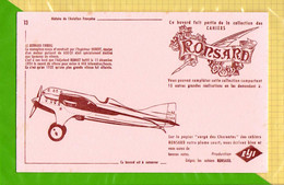 BUVARD & Blotting Paper : RONSARD Histoire De L'aviation  Le Bernard Firbois     N° 13 - Cartoleria