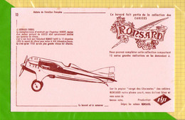 BUVARD & Blotting Paper : RONSARD Histoire De L'aviation  Le Bernard Firbois     N° 13 - Papeterie