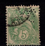 - FRANCE - 1900 - YT N° 111-  Perforé V? - Blanc - - Used Stamps