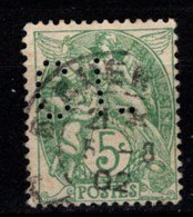 - FRANCE - 1900 - YT N° 111-  Perforé CL - Blanc - - Used Stamps