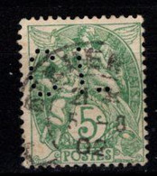 - FRANCE - 1900 - YT N° 111-  Perforé CL - Blanc - - Gebraucht