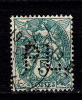 - FRANCE - 1900 - YT N° 111-  Perforé PL - Blanc - - Usati