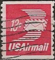 USA 1971 Air. Winged Letter - 13c. - Red FU - 3a. 1961-… Gebraucht