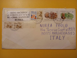 2001 BUSTA COVER  RUSSIA RUSSIAN URSS CCCP BOLLO CITY CITTA OBLITERE' FOR ITALY - Cartas & Documentos