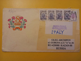 2001 BUSTA COVER  RUSSIA RUSSIAN URSS CCCP BOLLO COAT OF ARMS STEMMA OBLITERE' FOR ITALY - Cartas & Documentos