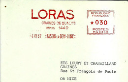 Lettre  EMA Havas Mg 1967 LORAS Graines De Qualité Metier Industrie  69 Tassin La Demi Lune A12/10 - Agriculture