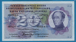SWITZERLAND SUISSE 20 Franken / Francs 24.01.1972 Série 81L # 065370  P# 46t - Schweiz