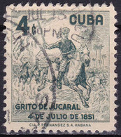 Cuba YT 457 Mi 537 Année 1957 (Used °) Animaux - Chevaux - Arme - Oblitérés