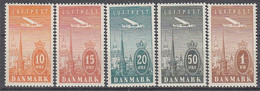 B2056. Denmark 1934. Michel 217-21. MNH(**) - Luftpost