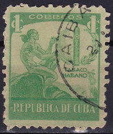 Cuba YT 257 Mi 158 Année 1939 (Used °) Indien, Cigare, Feuille De Tabac - Used Stamps