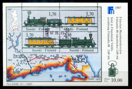 FINNLAND Block 3, Bl.3 Canc. - FINLANDIA '88, Eisenbahn, Raikway, Chemin De Fer - FINLAND / FINLANDE - Hojas Bloque