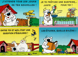 4 Cartes Postales Le Chien CUBITUS - Editions Triade - N° 04002 - 04006 - 04010 - 04014 - Cómics
