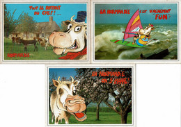 3 Cartes Postales Humoristiques - AMITIES DE NORMANDIE - Editions Le Goubey - N° 957 - 959 - 964 - Humor