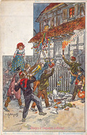 Fantaisie - Fête - Illustration - Costumes D'Alsace - Le Charivari De La Sainte Catherine - Carte Postale Ancienne - Femmes