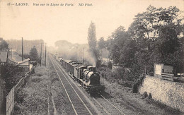 Lagny Sur Marne               77         Chemin De Fer. Vue Sur La Ligne De Paris. Train    N° 55        (voir Scan) - Lagny Sur Marne