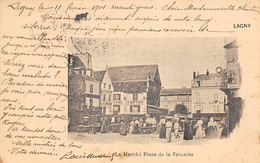 Lagny Sur Marne               77        Le Marché, Place De La Fontaine        (voir Scan) - Lagny Sur Marne