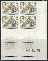 PREO - LION - N°156 - BLOC DE 4 - COIN DATE - DU 9-6-1878 - COTE 5€50 - Vorausentwertungen