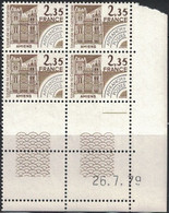 PREO - AMIENS - N°165 - BLOC DE 4 - COIN DATE - DU 26-7-1879 - COTE 7€50 - Precancels