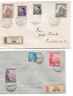 PM336/ 2 Registered Covers Prag 20/4/43 & Schüttenhofen Susice 5/5/45 - Brieven En Documenten