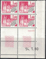 PREO - PIERREFONDS - N°168 - BLOC DE 4 - COIN DATE - DU 14-1-1980 - COTE 5€ - Precancels