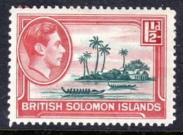 BRITISH SOLOMON ISLANDS - 1939 KGVI 1½d CANOES STAMP FINE MOUNTED MINT MM * SG62 REF A - Salomonen (...-1978)