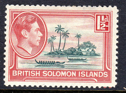 BRITISH SOLOMON ISLANDS - 1939 KGVI 1½d CANOES STAMP FINE MOUNTED MINT MM * SG62 REF B - Salomonen (...-1978)