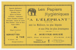 Blotter / Blotting Sheet France -  Elephant - Size 21.5 X 13.8 Cm. - Animals