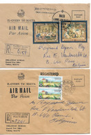 PM339/ Malta 2 Registered Cover Valletta 1977 Europa - 1978 Paintings > Belgium - Malte