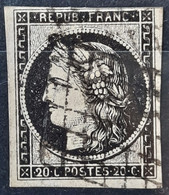 France 1849 N°3  Ob Court Mais Pas Touché Cote 70€ - 1849-1850 Ceres