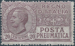 ITALIA-ITALY-ITALIEN Kingdom,1926 POSTA PNEUMATICA,20C Original Gum,Value:€30,00 - Pneumatic Mail