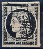 France 1849 N°3 Ob Infime Pelurage Cote 70€ - 1849-1850 Ceres