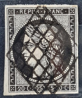 France 1849 N°3h Noir Intense Ob TB Cote 115€ - 1849-1850 Ceres