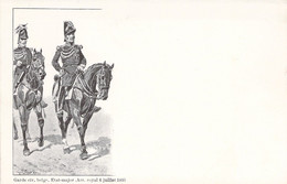 MILITARIA - Garde Civile Belge - Etat Major - Arr Royal 4 Juillet 1835 - Carte Postale Ancienne - Andere & Zonder Classificatie