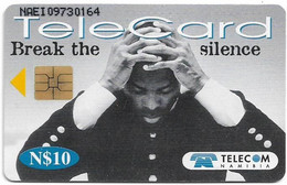 Namibia - Telecom Namibia - Break The Silence, Man And Woman, Solaic, 2000, 10$, Used - Namibia