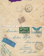TUNISIE Taxe N° 42 Comme Taxe POSTE RESTANTE Sur Lettre AVION De SUISSE Marseille Tunis 1931 Etiquette Trilingue ZURICH - Postage Due