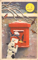 FANTAISIES - Illustration Non Signée D'un Chien Et Oiseaux Facteur - Lune - Carte Postale Ancienne - Hunde