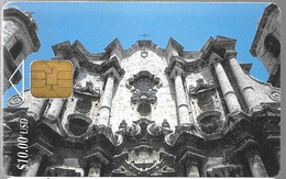 CARTE PUCE-CUBA-ETECSA--10USD-CATHEDRALE De La HAVANE-R°Glacé-UTILISE-TBE-RARE - Cuba