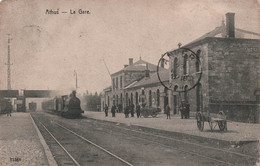 BELGIQUE - Athus - Gare - Animé - Train En Gare  - H Chansay  - Oblit étoile Relai Aubange - Carte Postale Ancienne - - Autres & Non Classés