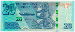 ZIMBABWE 20 DOLLARS PICK 104 BALANCING ROCK - ELEPHANT, VICTORIA FALLS 2020 UNC - Zimbabwe