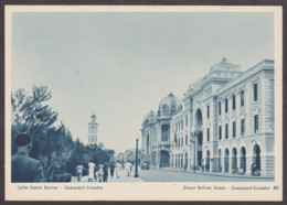 Ecuador 1939: Postal Stationary "Simón Bolívar" Street In Blue (Harbourfront) Guayaquil - Equateur