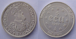 BELGIE 5 E 1987 ARGENTO TREATIES OF ROME CAROLUS PESO 22,85g TITOLO 0,833 CONSERVAZIONE FDC UNC. - Ecu (goud)