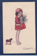 CPA BOMPARD Enfant Illustrateur Italien Art Déco Femme Woman Circulé 909-2 - Bompard, S.