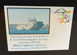 (1 P 32) Following 2 Cyclones & 2 Earthqakes In Vanuatu Australia Send HMAS Canberra LHD0L 02 On Rescue Mission 6-3-2023 - Altri & Non Classificati