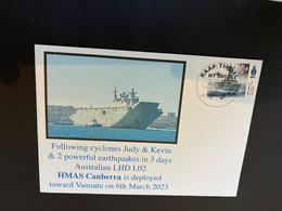 (1 P 32) Following 2 Cyclones & 2 Earthqakes In Vanuatu Australia Send HMAS Canberra LHD0L 02 On Rescue Mission 6-3-2023 - Altri & Non Classificati