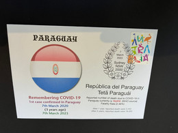 (1 P 32) 3rd Anniversary Of 1st Case Of COVID-19 Declared In Paraguay - 7th March 2020 (with OZ Stamp) - Altri & Non Classificati