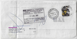 Brazil 2002 Fold Cover Internal Usage In Joinville Cancel Returned To Sender Stamp Musical Instrument Guitar - Lettres & Documents