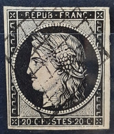 France 1849 N°3 Ob Infime Pelurage  Cote 70€ - 1849-1850 Ceres